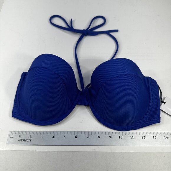 Shade And Shore Women's Sz 36D Swim Bikini Top Lightly Lined Under Wire Blue New - Picture 10 of 14